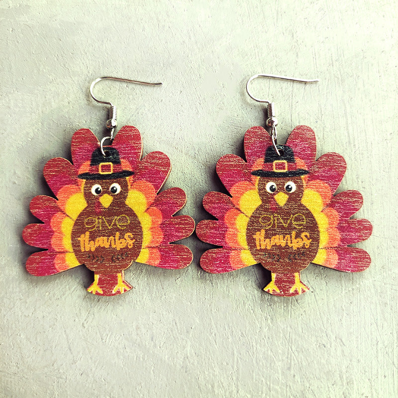 KayBee So ThankFall Thanksgiving Turkey Drop Earrings