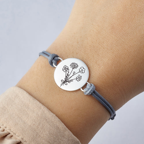 Gift for Mom's - Birth Month Flower Bracelet, up to 5