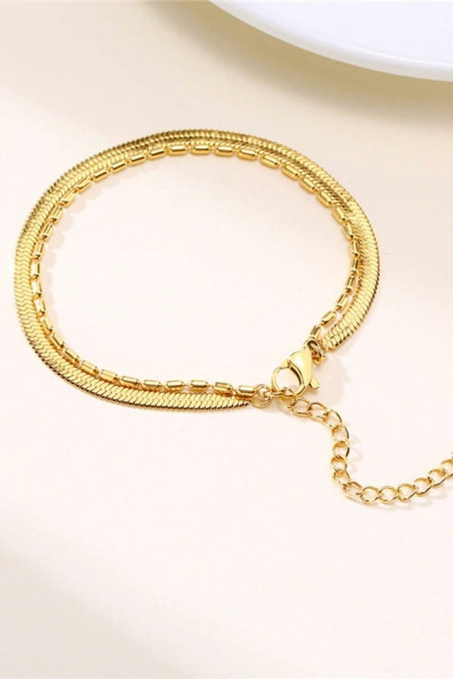Stunning 18K Gold Double-Layer Chain Bracelet