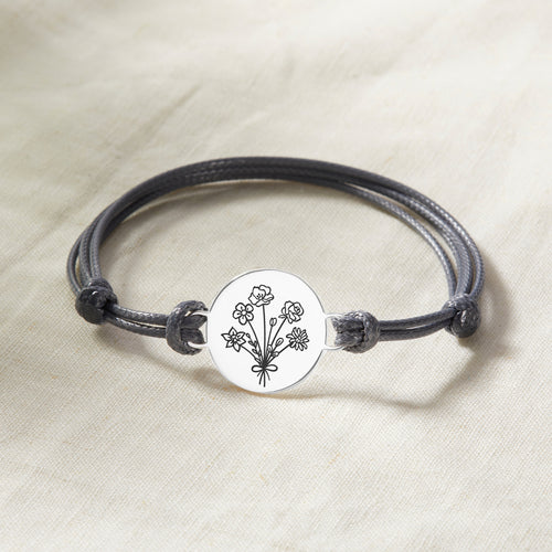 Gift for Mom's - Birth Month Flower Bracelet, up to 5