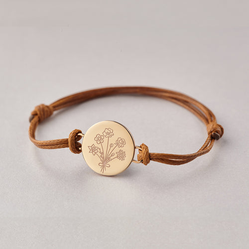Gift for Mom's - Birth Month Flower Bracelet, up to 5