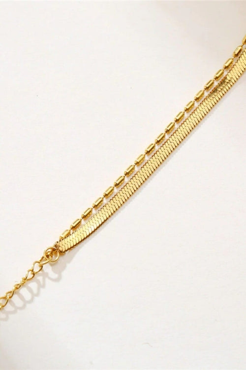Stunning 18K Gold Double-Layer Chain Bracelet