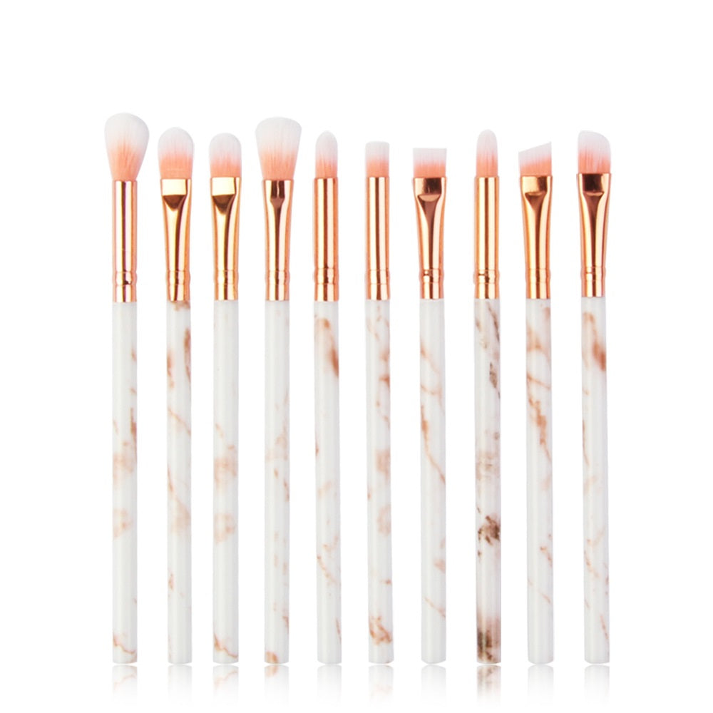 So Pretty White Marble - 10Pcs Multifunctional Makeup Brushes