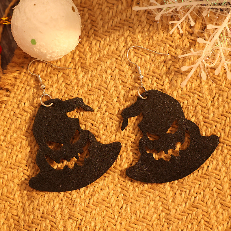 KayBee So Spooky Halloween Leather Hat Shape Earrings
