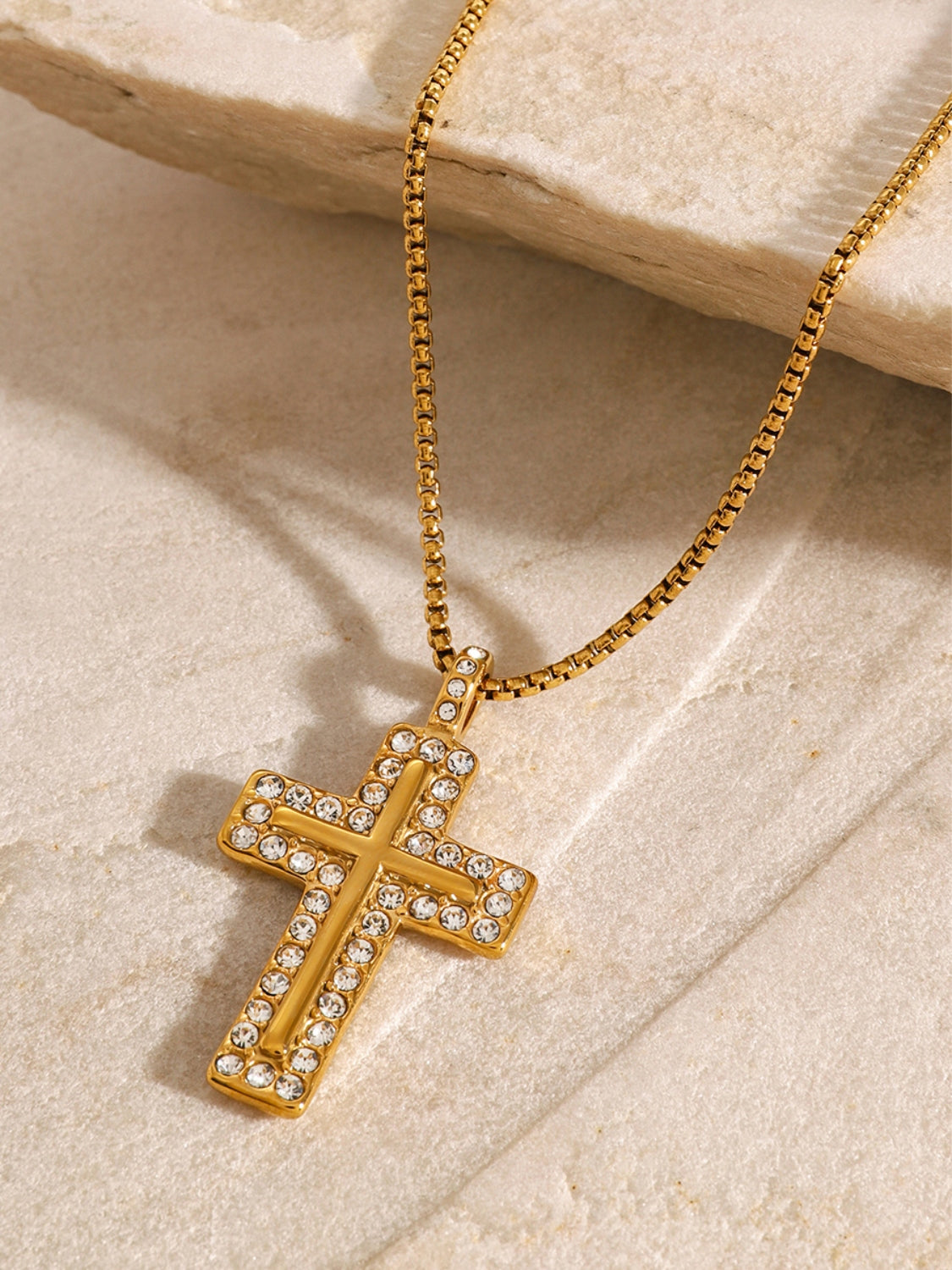 KayBee & Company 18K Inlaid Cross Necklace