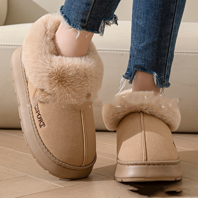 KayBee Cozy Plush Soft Slippers Shoes For Women Non-Slip Platform Shoes With Faux Fur Lining Mute Sole And Comfortable Fit For Indoor Wear