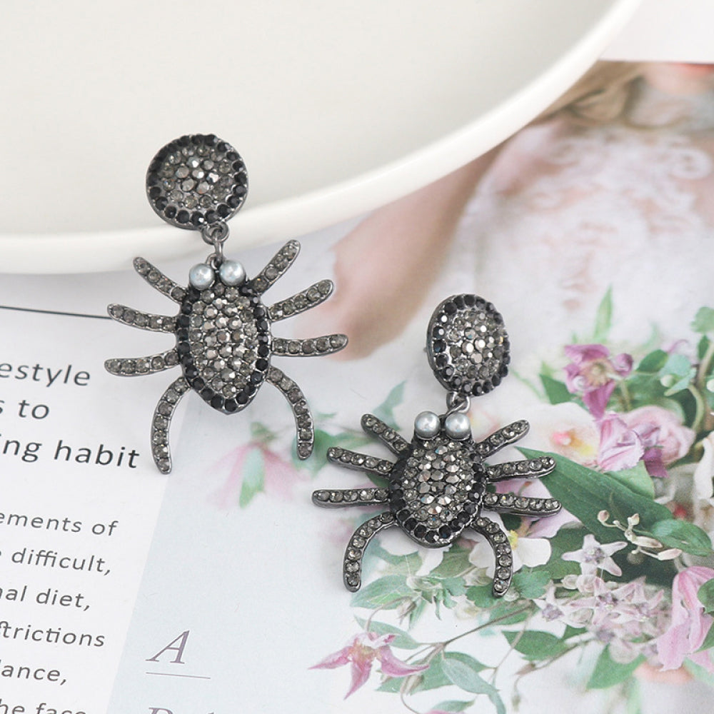 KayBee So Spooky Halloween Rhinestone Itsy Bitsy Spider Earrings