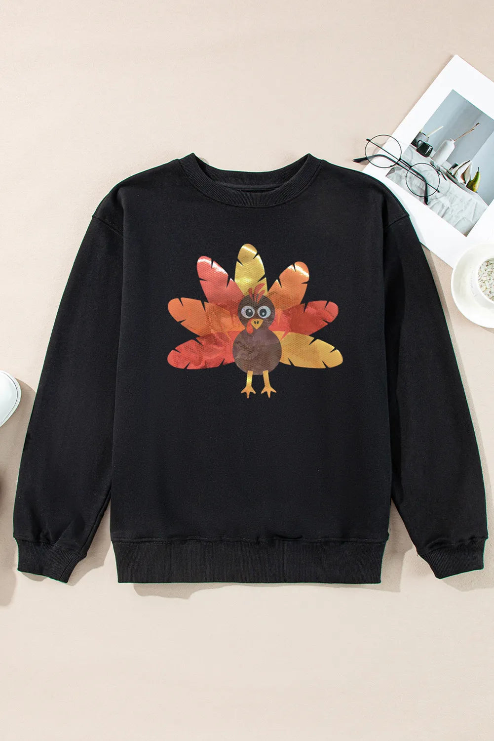 KayBee So Thankfall Graphic Round Neck Long Sleeve Sweatshirt