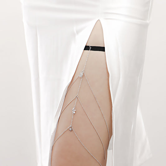 Beach Wind Flowing Sun Leaf Thigh Chain