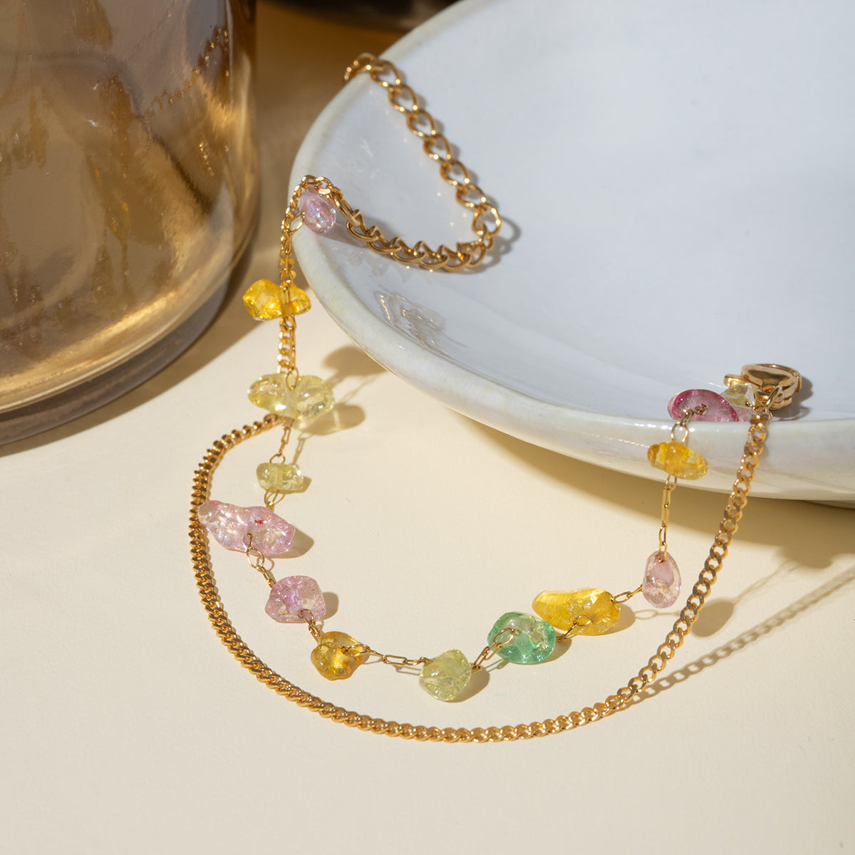 Stunning Natural Stone Double Layered Bracelet