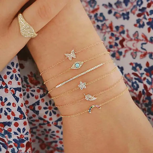 5-piece Bohemian Stack Bracelet Set