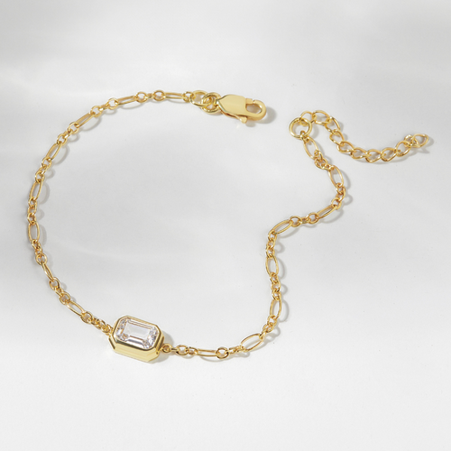 Gorgeous Sterling Sliver or Gold, White CZ Bracelet - Delicate