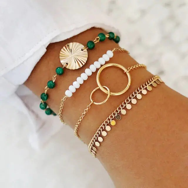 5-piece Bohemian Stack Bracelet Set