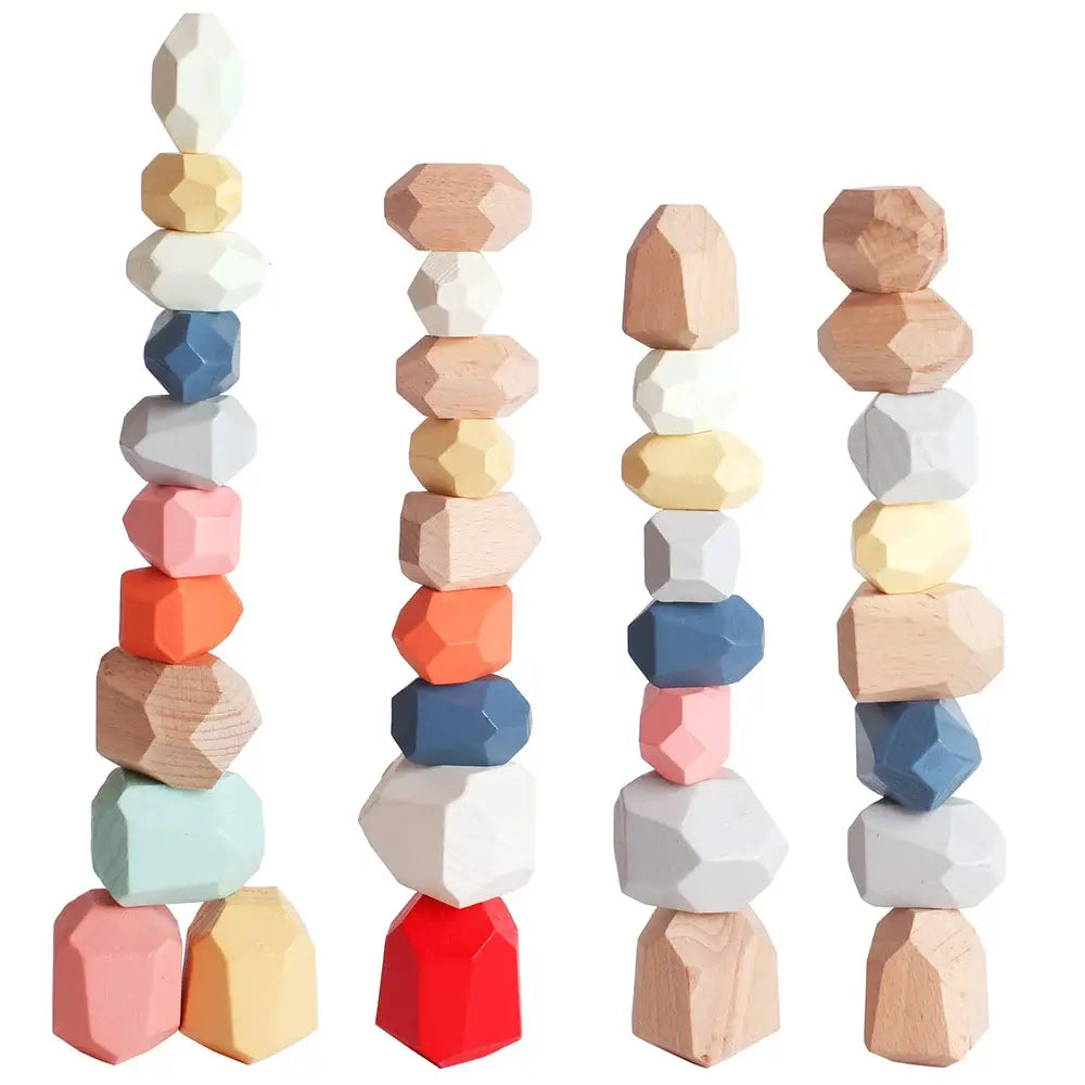 TRENDING Wooden Stacking Stones - Sensory
