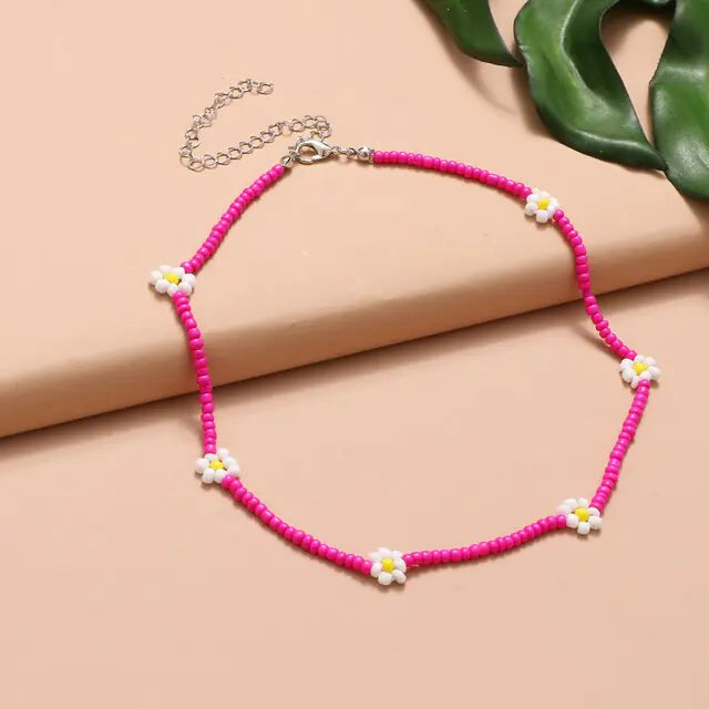 Radiant BoHo Style Colorful Beaded Pearl Choker