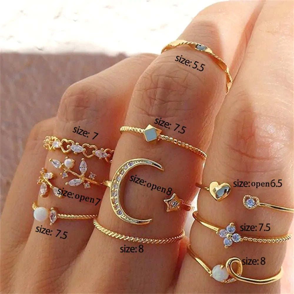 Unique Gorgeous Bohemian Chain Midi Rings