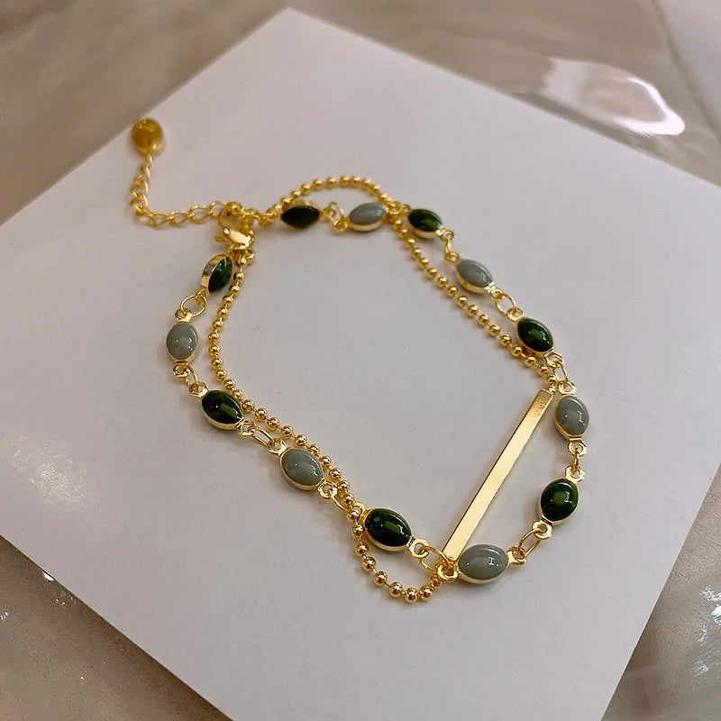 Mood Tracker - Green Crystal Bracelet