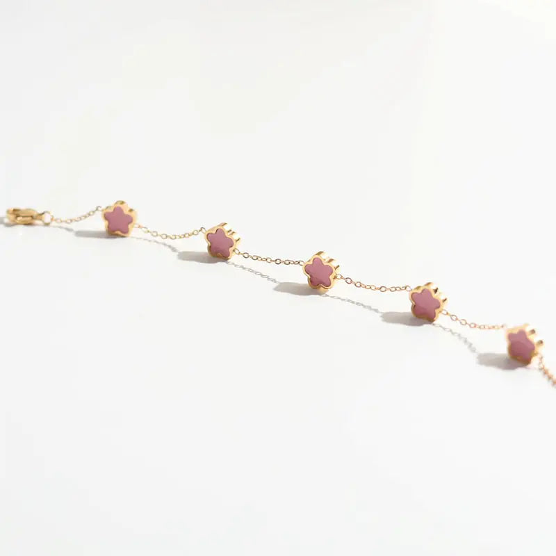 So Lovely Gemstones Flower Charm Bracelet