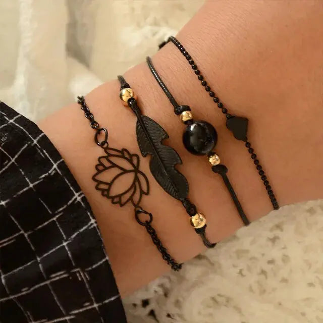 5-piece Bohemian Stack Bracelet Set