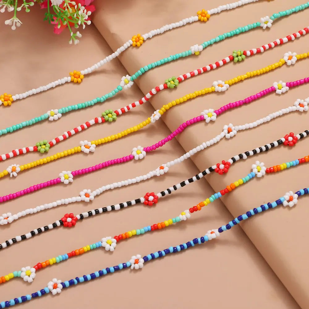 Radiant BoHo Style Colorful Beaded Pearl Choker