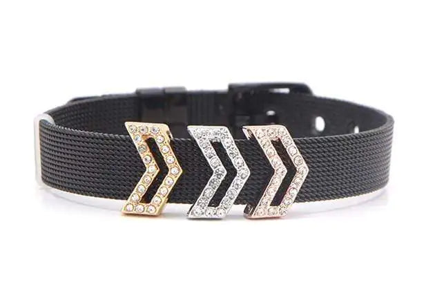 3 Chevron Pavé Silver Bracelet