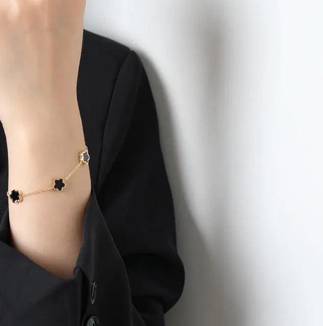 So Lovely Gemstones Flower Charm Bracelet