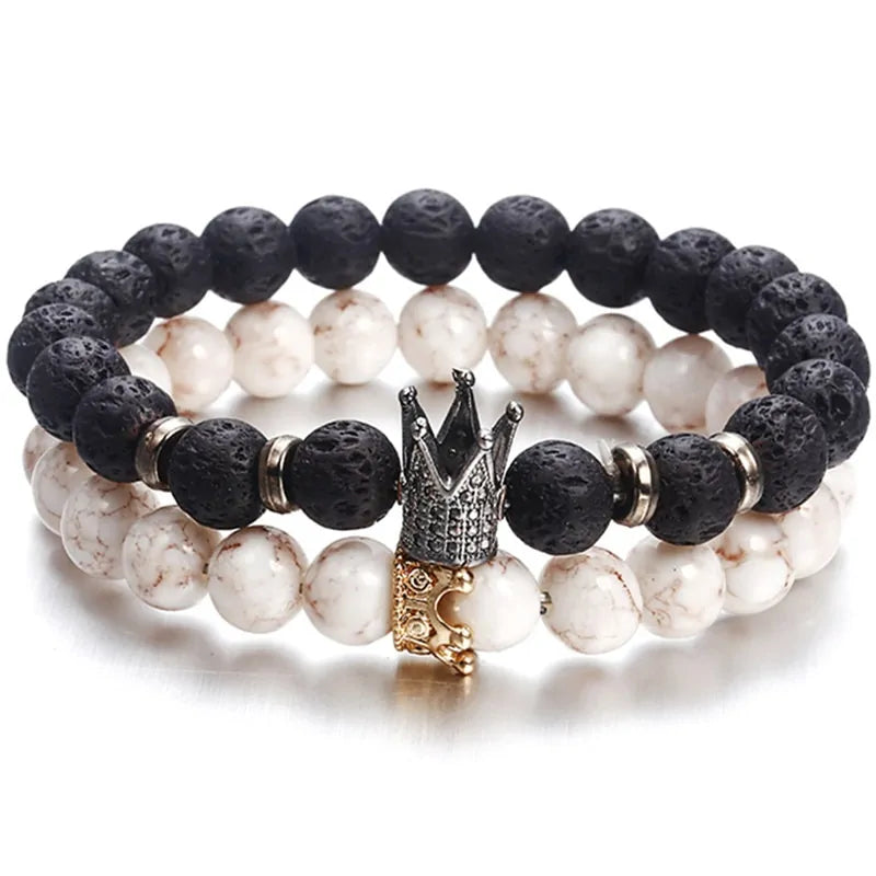 Handmade - King or Queen Crown Beaded Bracelet