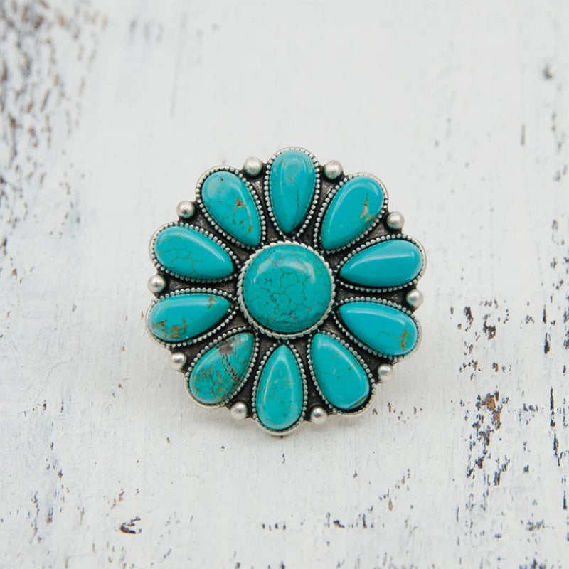 KayBee & Company Turquoise Flower Ring