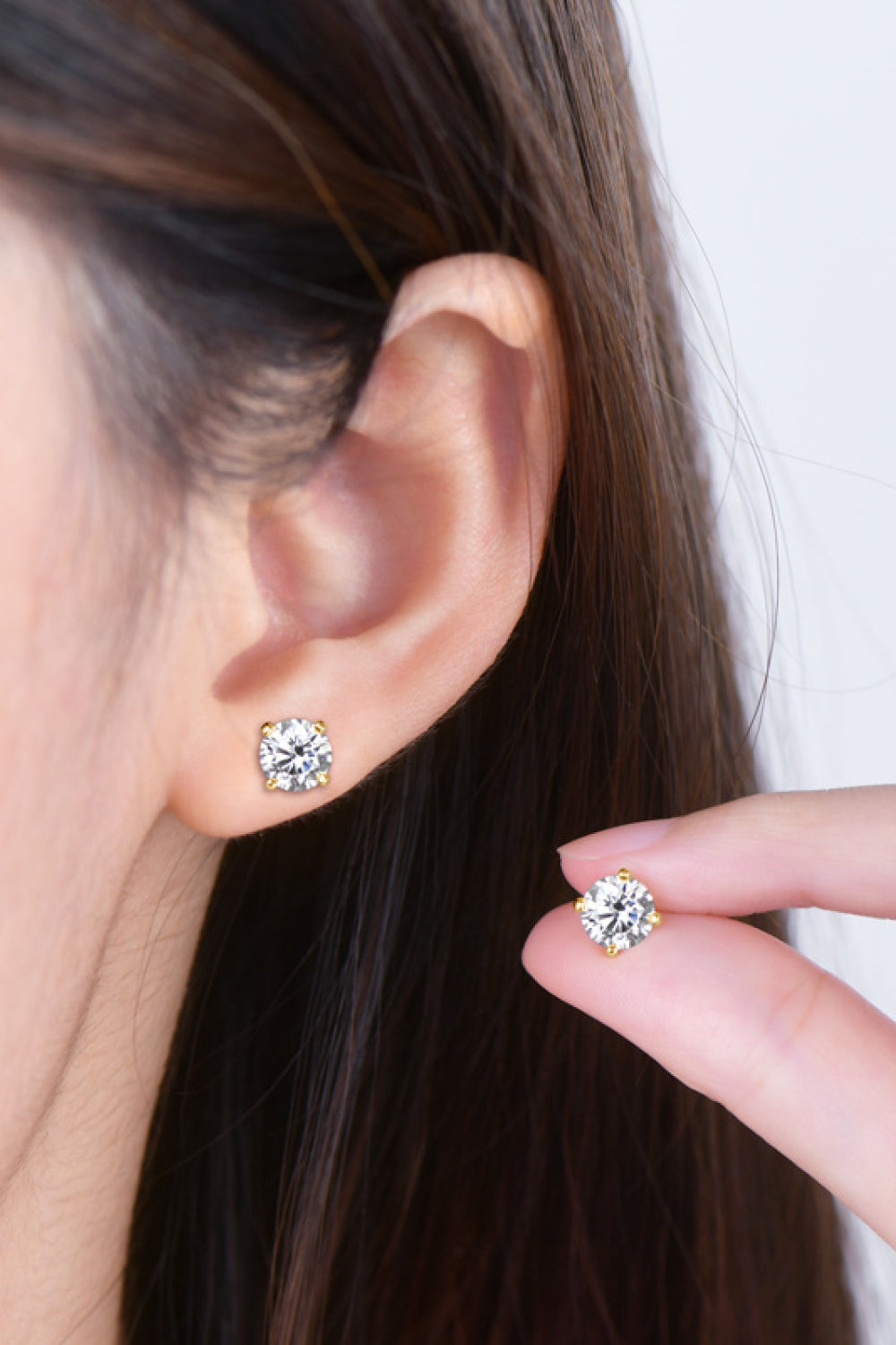 KayBee & Company 2 Carat Moissanite 925 Sterling Silver Stud Earrings