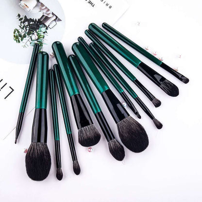 So Pretty Green Makeup Brush Kit - 12 Brushes