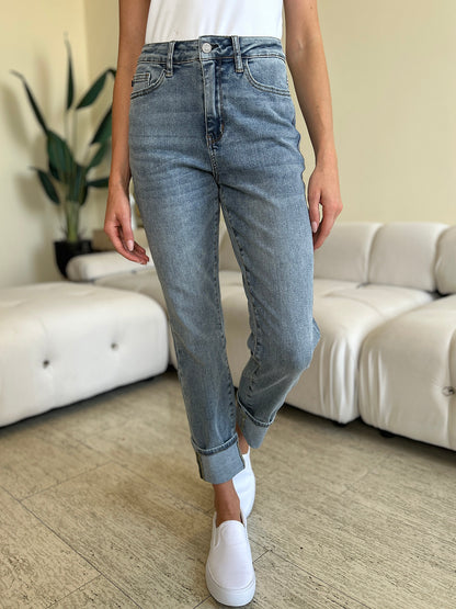 Judy Blue High Waist Cuff Hem Jeans