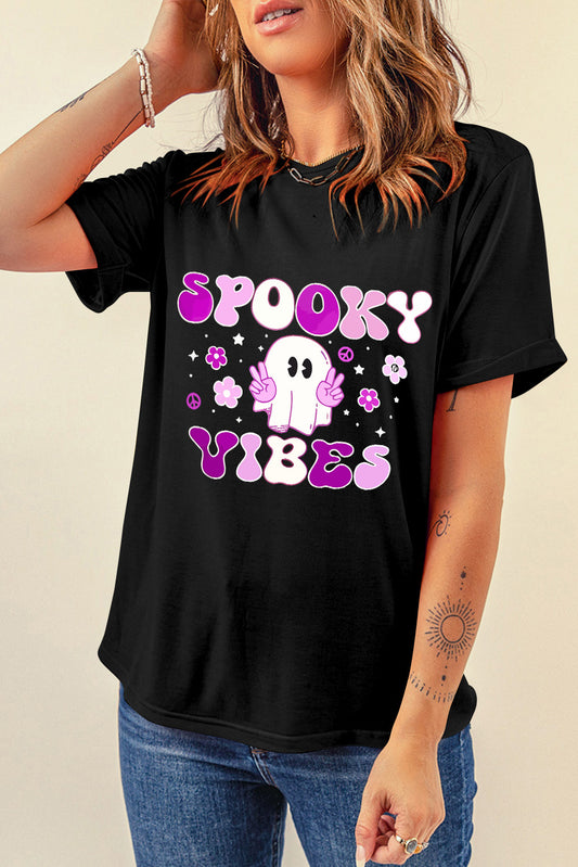 KayBee So Spooky Halloween SPOOKY VIBES Short Sleeve T-shirt