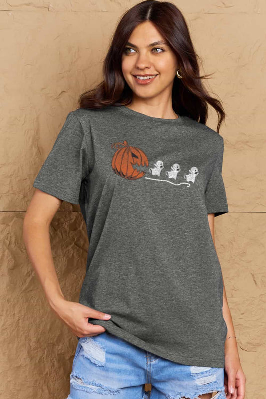 Simply Love Jack-O'-Lantern Graphic Cotton T-Shirt