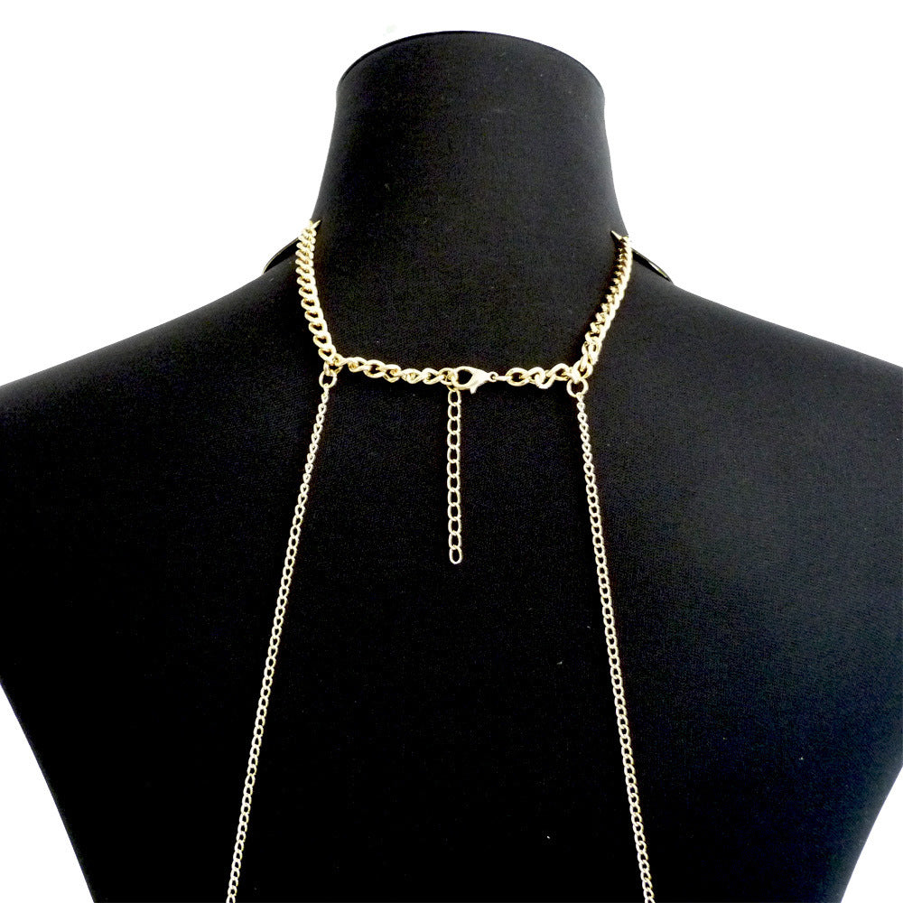 KayBee & Company Gold Metal Large Neckband Necklace Tassel Body Chains