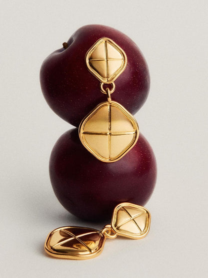 KayBee & Company 18K Two Square Earrings