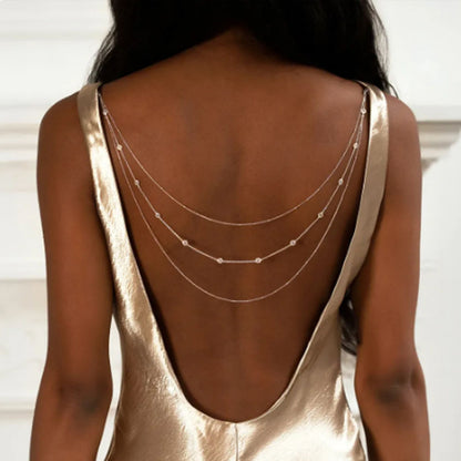 KayBee Multi-layer Backless Back Chain Women's Diamond-embedded Simple Body Chains