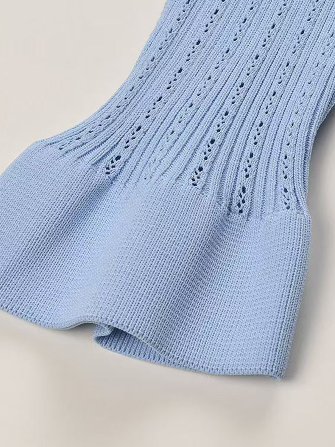KayBee Ruffled V-Neck Top and Midi Skirt Sweater Set