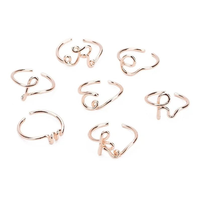 Elegant Initial Name Rings