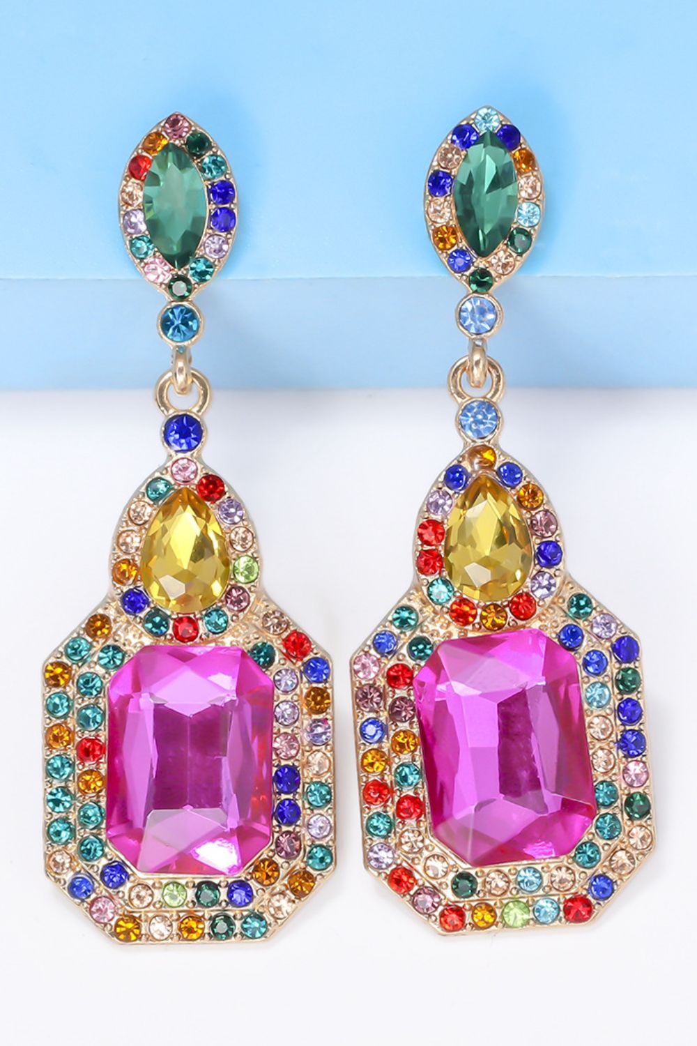 KayBee & Company Kaleidoscope Rhinestone Dangle Earrings