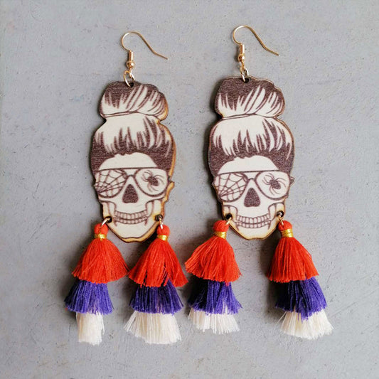 KayBee So Spooky Halloween Grandma Tassel Detail Dangle Earrings