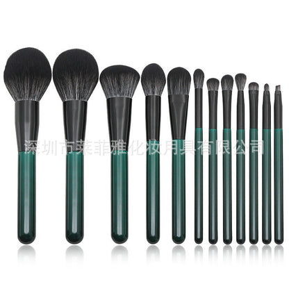 So Pretty Green Makeup Brush Kit - 12 Brushes