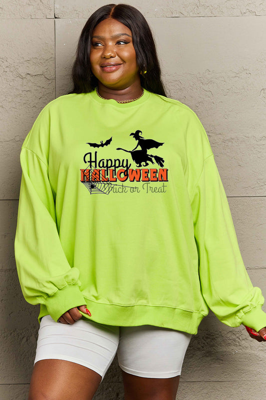 Simply Love HAPPY HALLOWEEN TRICK OR TREAT Graphic Sweatshirt