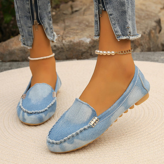 KayBee & Company Savvy Denim Round Toe Flat Loafers