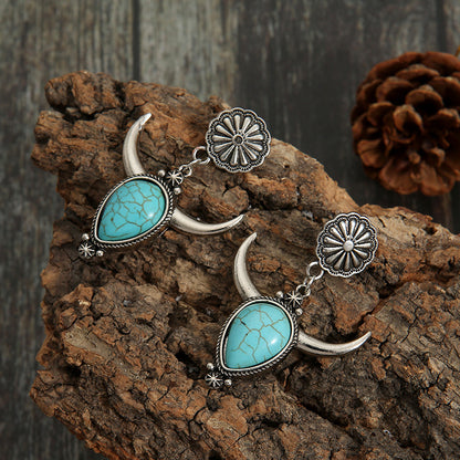 KayBee & Company Turquoise Cow Head Earrings