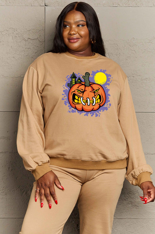 Simply Love SCARY SEW Round Neck Sweatshirt