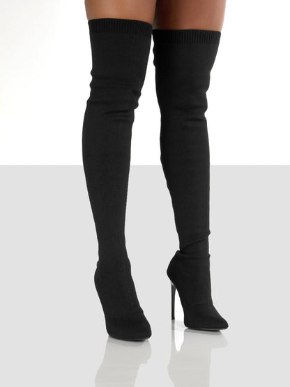 KayBee Point Toe Over Knee Stiletto Boots