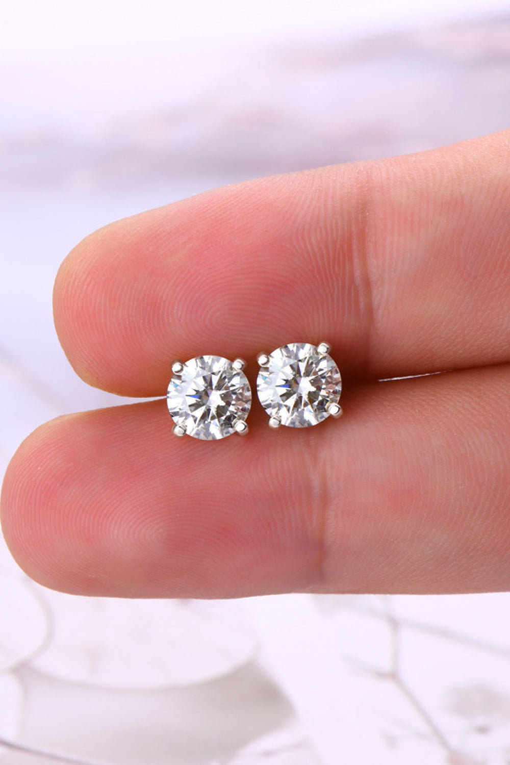 KayBee & Company 2 Carat Moissanite 925 Sterling Silver Stud Earrings