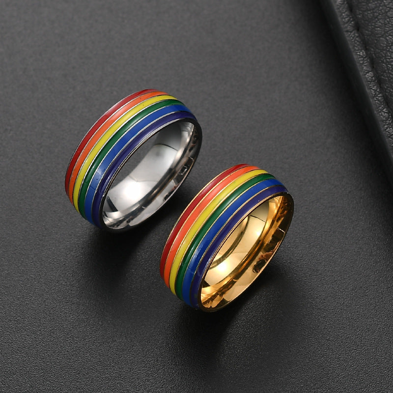 It's All Love Collection - Rainbow Band Ring 18K