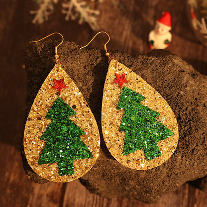 KayBee So Merry Christmas Tree Leather Alloy Pencil Earrings