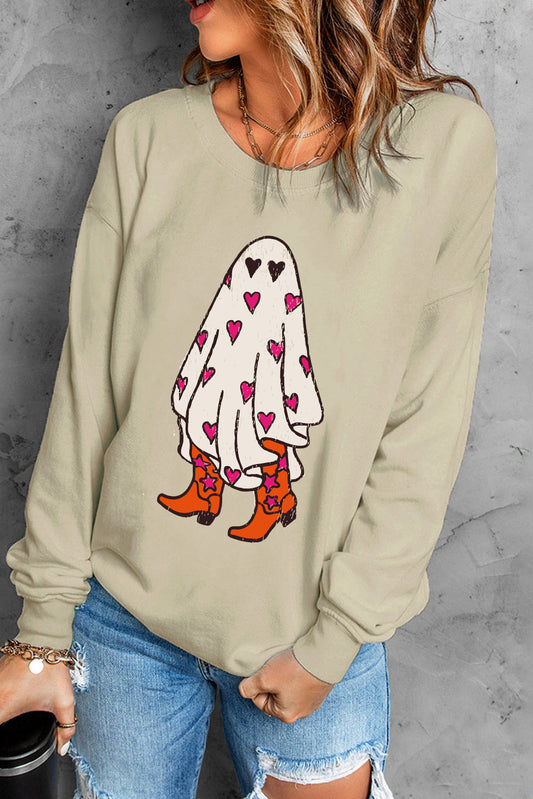 KayBee So Spooky Halloween Ghost Graphic Dropped Shoulder Sweatshirt